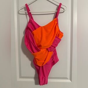 Bold Pink and Orange Swimsuit - NEVER WORN